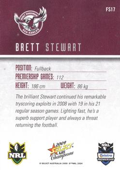 2009 Select NRL Champions - Foiled Signature #FS17 Brett Stewart Back